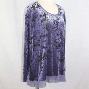 Simply Vera  Graystone Velvet  HiLo Tunic Top NWT